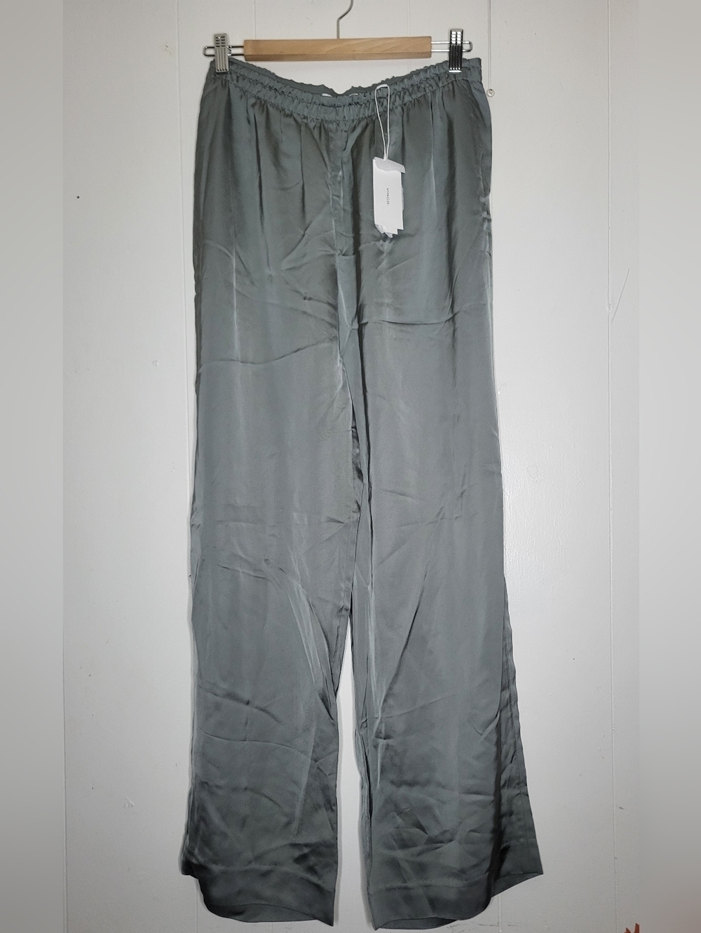 Vince Wide Leg Pants in Sage Gray
